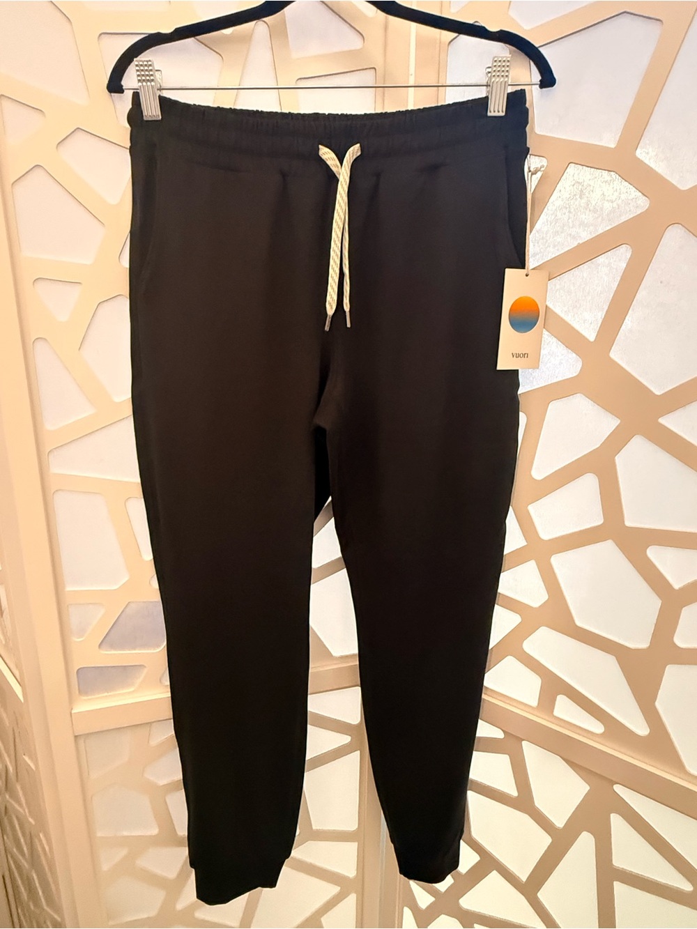 Vuori Black Jogger Pants with Contrast Drawstring